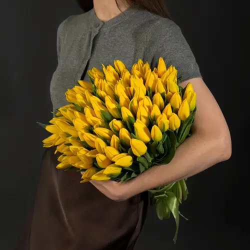 Букет из 101 желтого тюльпана